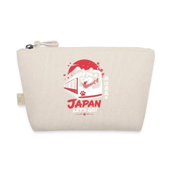 Japan Lets Go Shiba Train Design - Bio-Täschchen - Natur - Vorne