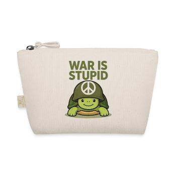 War Is Stupid Schildkröte mit Peace Zeichen - Bio-Täschchen - Natur - Vorne