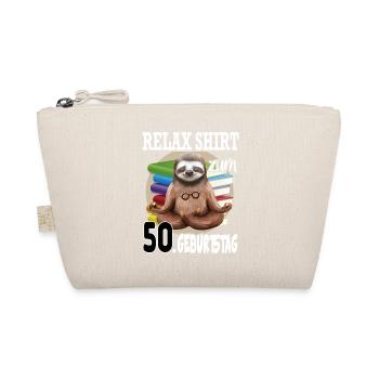 Relax Faultier Geburtstag 50 Jahre Sloth Lustig - Bio-Täschchen - Natur - Vorne