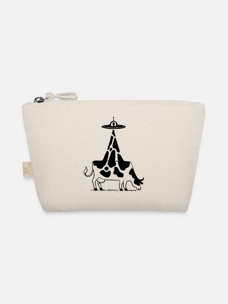 Alien Kuh UFO Vintage - Bio-Täschchen - Natur