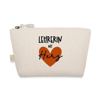 Lehrerin mit Herz - Bio-Täschchen - Natur - Vorne