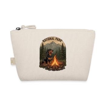 Vintage Dackel Camping – National Park Badge - Bio-Täschchen - Natur - Vorne