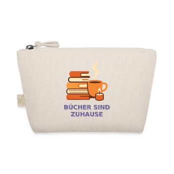Bücher sind Zuhause Motiv - Bio-Täschchen - Natur - Vorne