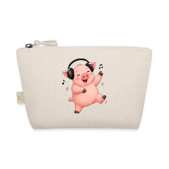 Pig dancing sings farmer farm music - Organic Pouch - nature - Front