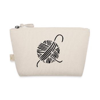Handarbeit stricken häkeln Geschenk   - Bio-Täschchen - Natur - Vorne