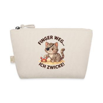 Katze Krabbe Finger weg Spruch - Bio-Täschchen - Natur - Vorne