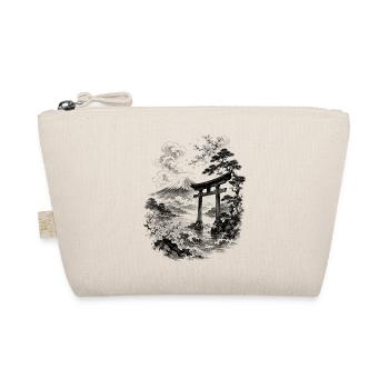 Japanese nature with torii and Fuji - Organic Pouch - nature - Front