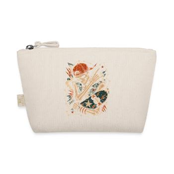 Skater Skeleton Rocker Skateboard Vintage Halloween - Organic Pouch - nature - Front