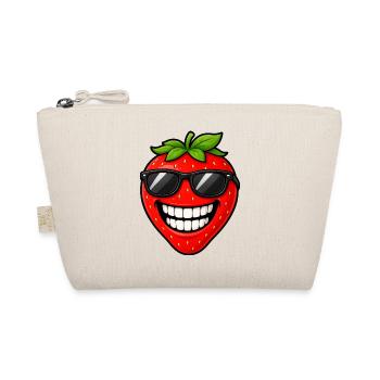 Coole Erdbeere Sonnenbrille Cartoon - Bio-Täschchen - Natur - Vorne
