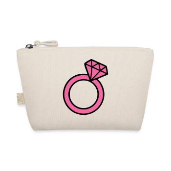 Pinker Diamantring Icon - Bio-Täschchen - Natur - Vorne