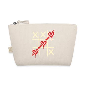 Tic Tac Toe Herzen Liebe gewinnt Shirt - Bio-Täschchen - Natur - Vorne