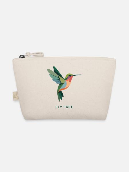 FEEL FREE – Bunter Kolibri Vogel - Bio-Täschchen - Natur