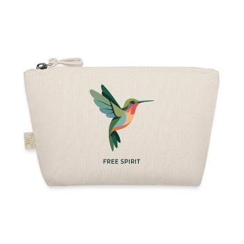 FREE SPIRIT – Bunter Kolibri Vogel Design - Bio-Täschchen - Natur - Vorne