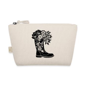 Regenstiefel mit Blumen - Bio-Täschchen - Natur - Vorne