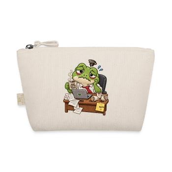 Gestresster Frosch im Büro - Bio-Täschchen - Natur - Vorne