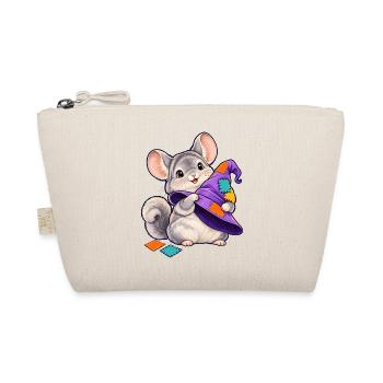 Patchwork-Maus mit bunter Kapuze - Bio-Täschchen - Natur - Vorne