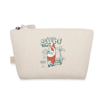 Retro Surf Welle am Strand - Bio-Täschchen - Natur - Vorne