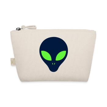 Alien Gesicht Gruen Grafik - Bio-Täschchen - Natur - Vorne