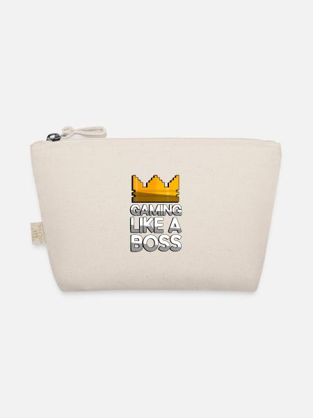GAMING LIKE A BOSS + King Crown - Gaming - Organic Pouch - nature - Front