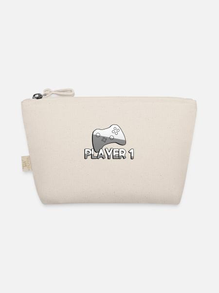 PLAYER 1 + Controller - Gaming - Bio-Täschchen - Natur - Vorne