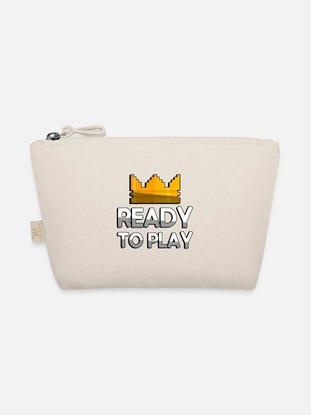 READY TO PLAY + King Crown - Gaming - Bio-Täschchen - Natur - Vorne