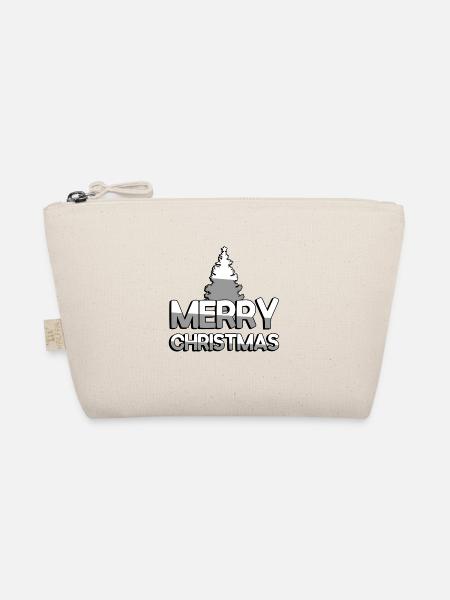 MERRY CHRISTMAS + Christmas Tree - Christmas - Organic Pouch - nature - Front