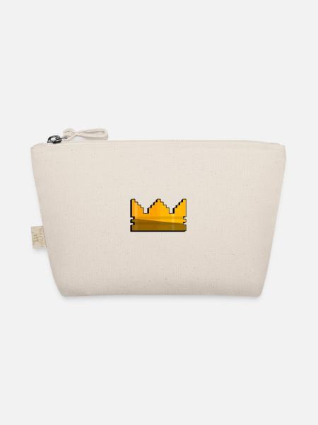 King Crown / Krone - Pixelart - Bio-Täschchen - Natur - Vorne