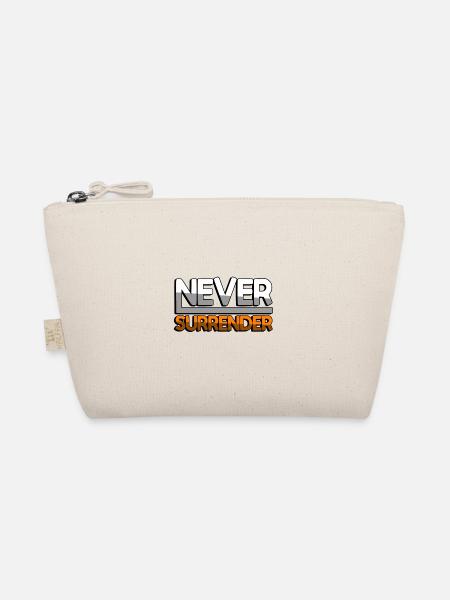 NEVER SURRENDER (Orange) - Gaming - Bio-Täschchen - Natur - Vorne