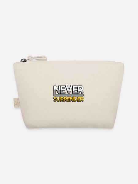 NEVER SURRENDER (Gelb) - Gaming - Bio-Täschchen - Natur - Vorne