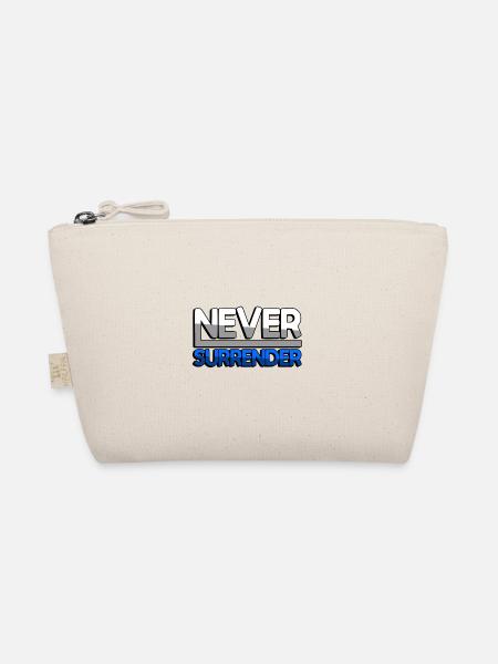 NEVER SURRENDER (Blue) - Gaming - Organic Pouch - nature - Front