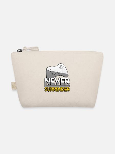 NEVER SURRENDER (Yellow) + Controller - Gaming - Organic Pouch - nature - Front