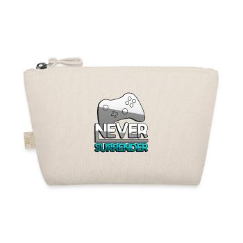 NEVER SURRENDER (Türkis) + Controller - Gaming - Bio-Täschchen - Natur - Vorne