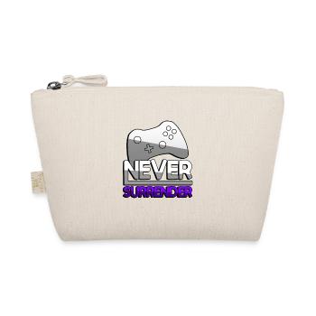 NEVER SURRENDER (Lila) + Controller - Gaming - Bio-Täschchen - Natur - Vorne