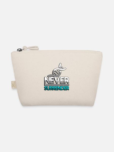NEVER SURRENDER (Turquoise) + DNA - Gaming - Organic Pouch - nature - Front