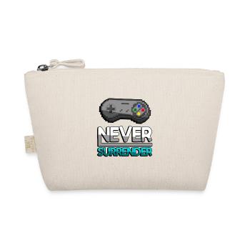 NEVER SURRENDER (Türkis)+ SNES Controller - Gaming - Bio-Täschchen - Natur - Vorne