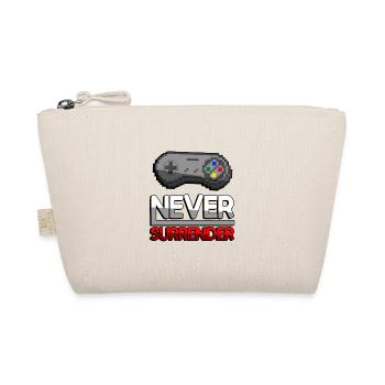 NEVER SURRENDER (Rot) + SNES Controller - Gaming - Bio-Täschchen - Natur - Vorne