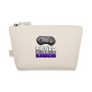 NEVER SURRENDER (Lila) + SNES Controller - Gaming - Bio-Täschchen - Natur - Vorne