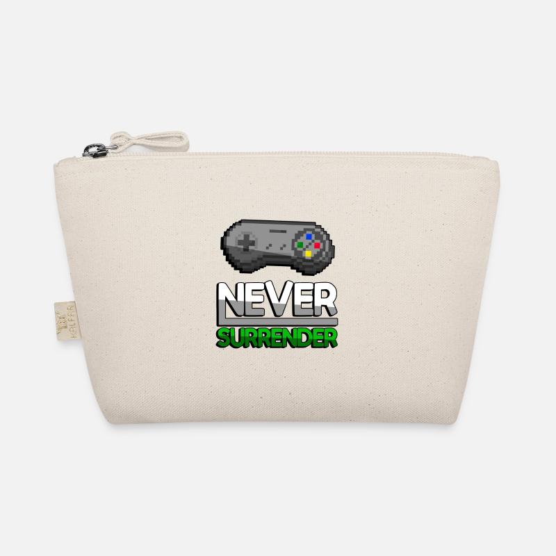 NEVER SURRENDER (Grün) + SNES Controller - Gaming Bio-Täschchen