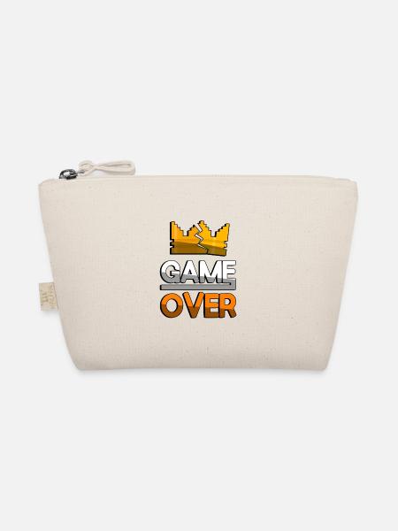 GAME OVER (Orange) + King Crown - Gaming - Organic Pouch - nature - Front