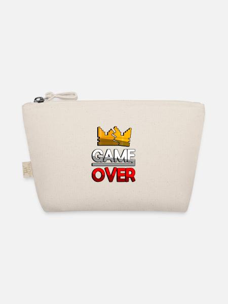 GAME OVER (Red) + King Crown - Gaming - Organic Pouch - nature - Front