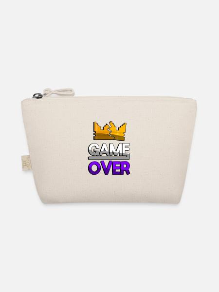 GAME OVER (Purple) + King Crown - Gaming - Organic Pouch - nature - Front