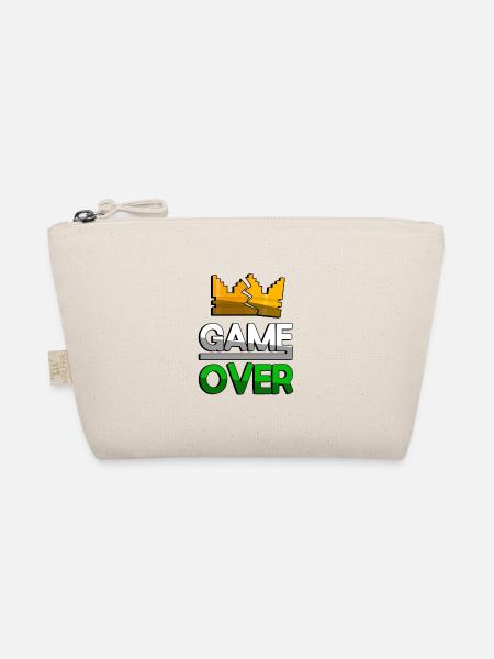 GAME OVER (Green) + King Crown - Gaming - Organic Pouch - nature - Front