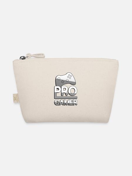 PRO GAMER (Weiß) + Controller - Gaming - Bio-Täschchen - Natur - Vorne