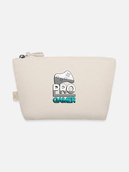 PRO GAMER (Türkis) + Controller - Gaming - Bio-Täschchen - Natur - Vorne