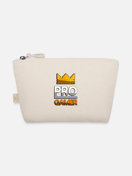 PRO GAMER (Orange) + King Crown - Gaming - Bio-Täschchen - Natur - Vorne