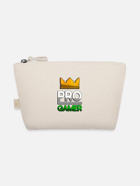 PRO GAMER (Grün) + King Crown - Gaming - Bio-Täschchen - Natur - Vorne