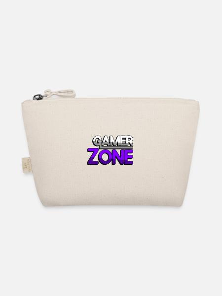 GAMER ZONE (Lila) - Gaming - Bio-Täschchen - Natur - Vorne