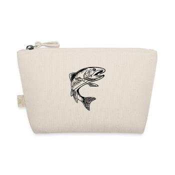 Vintage Trout Elegant char in the jump - Organic Pouch - nature - Front