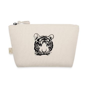 Tiger Großkatze mit Vintage Streifenmuster - Bio-Täschchen - Natur - Vorne