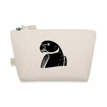Collared Parakeet Portrait Vintage Parrot Drawing - Organic Pouch - nature - Front